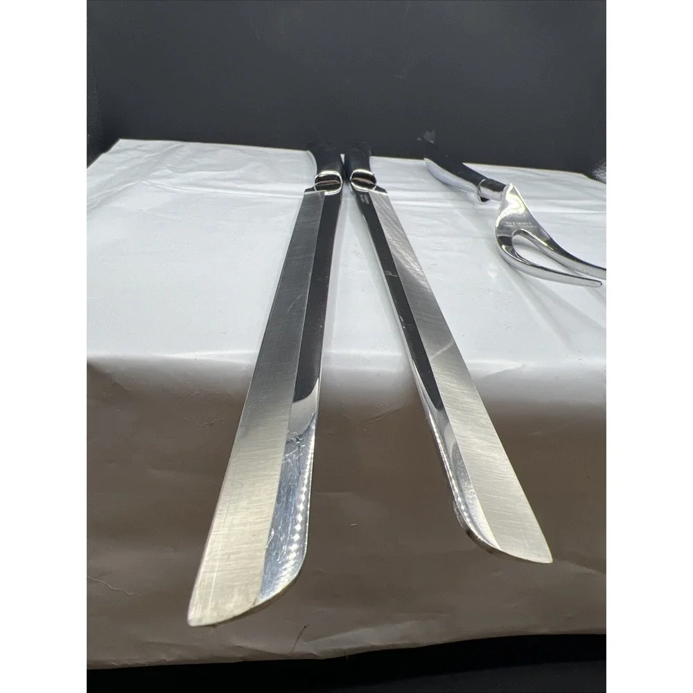 Vtg Carvel Hall 3 Piece Master Carving Set Stainless Steel 2 Knives 1 Meat Fork